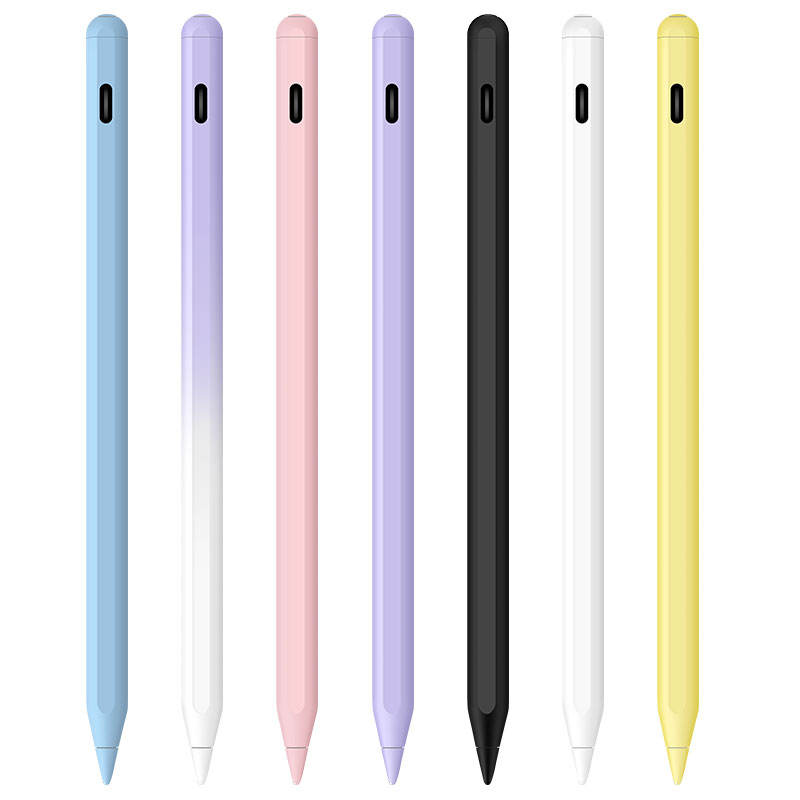Main product image showcasing the stylus pen in four different colors, demonstrating variety for custom orders and branding options for iPad users.