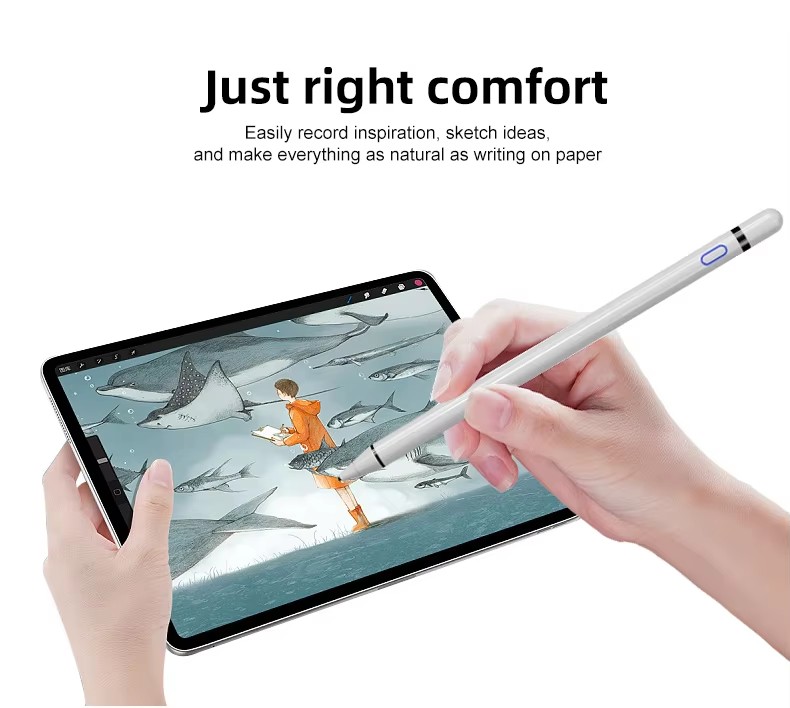Lifestyle image conveying the comfortable and natural writing experience of the stylus, perfect for recording inspiration and sketching ideas as if on paper.